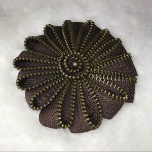 NWT COLDWATER CREEK Zipper Swirl Flower Pin/Brooch
